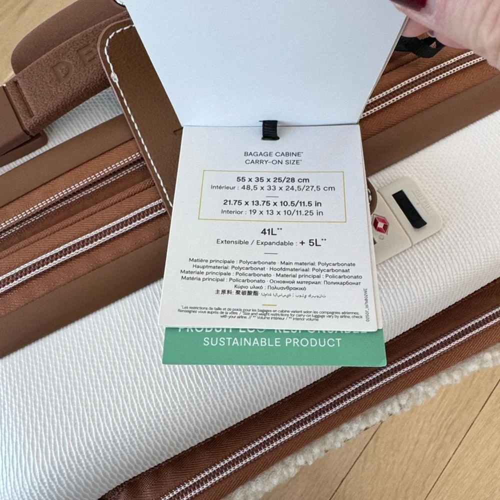 NWT Limited Edition Delsey Paris Chatelet 2.0 Air Brown and White Carry On - Picture 15 of 16